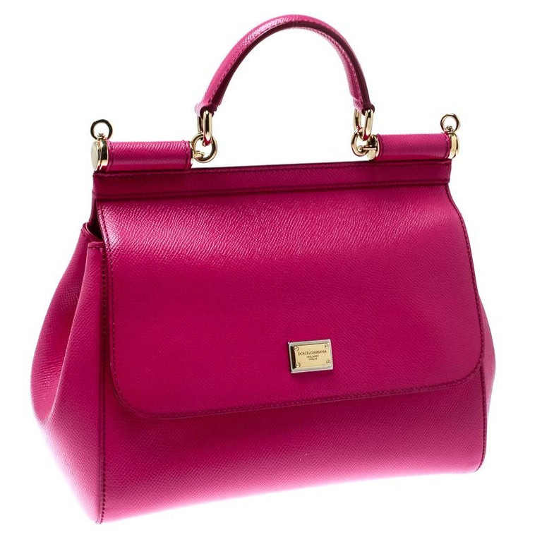 Dolce & Gabbana Pink Leather Medium Miss Sicily Bag Dolce