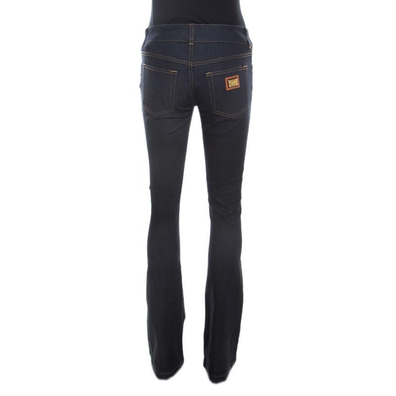 Black Dolce and Gabbana Indigo Dark Wash Denim Boot Cut Cool Jeans S