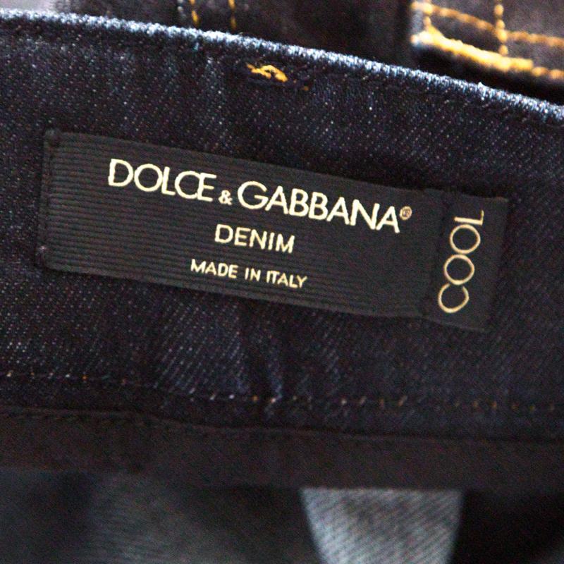 Women's Dolce and Gabbana Indigo Dark Wash Denim Boot Cut Cool Jeans S