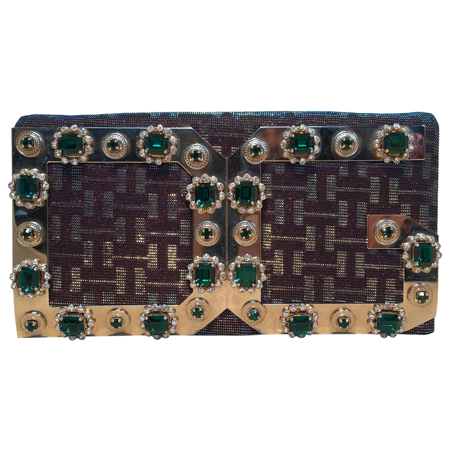 Dolce and Gabbana DG Iridescent Rhinestone Clutch