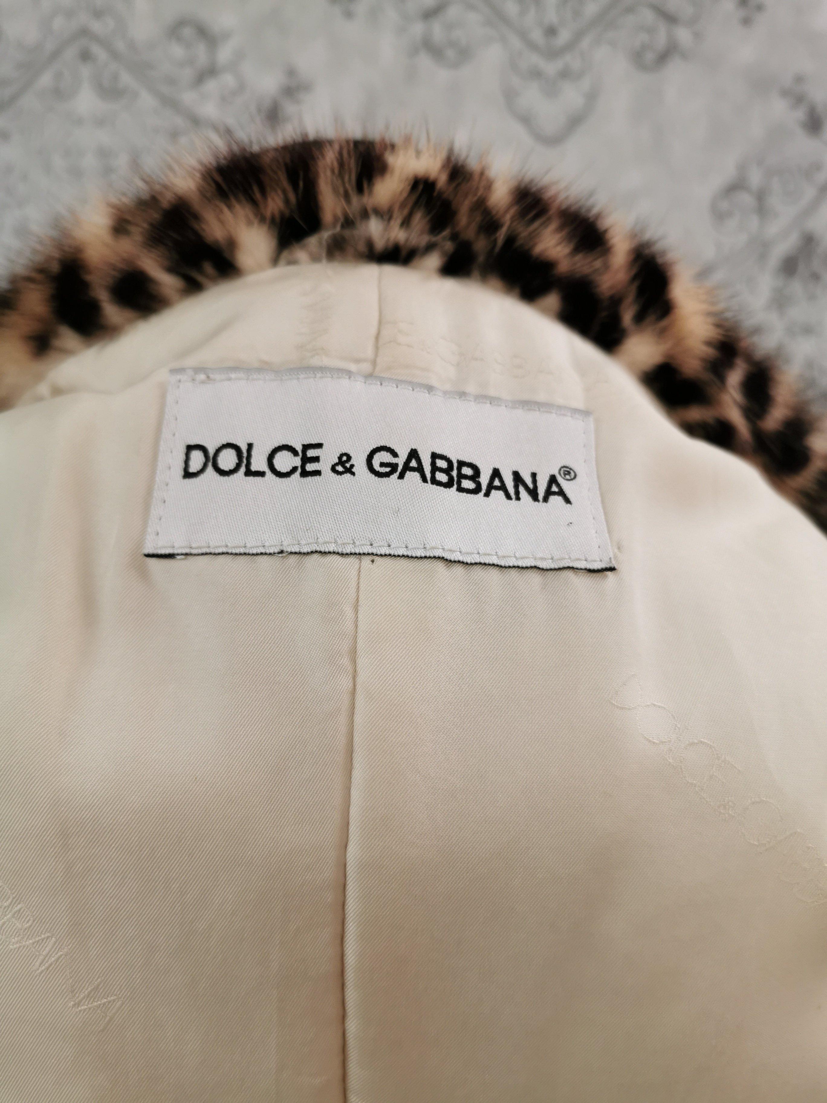 Dolce and Gabbana Lamb Suede Coat with Mink Fur Trim (S 4-6/S) For Sale 4