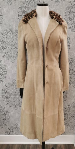 Dolce and Gabbana Lamb Suede Coat with Mink Fur Trim (S 4-6/S)
