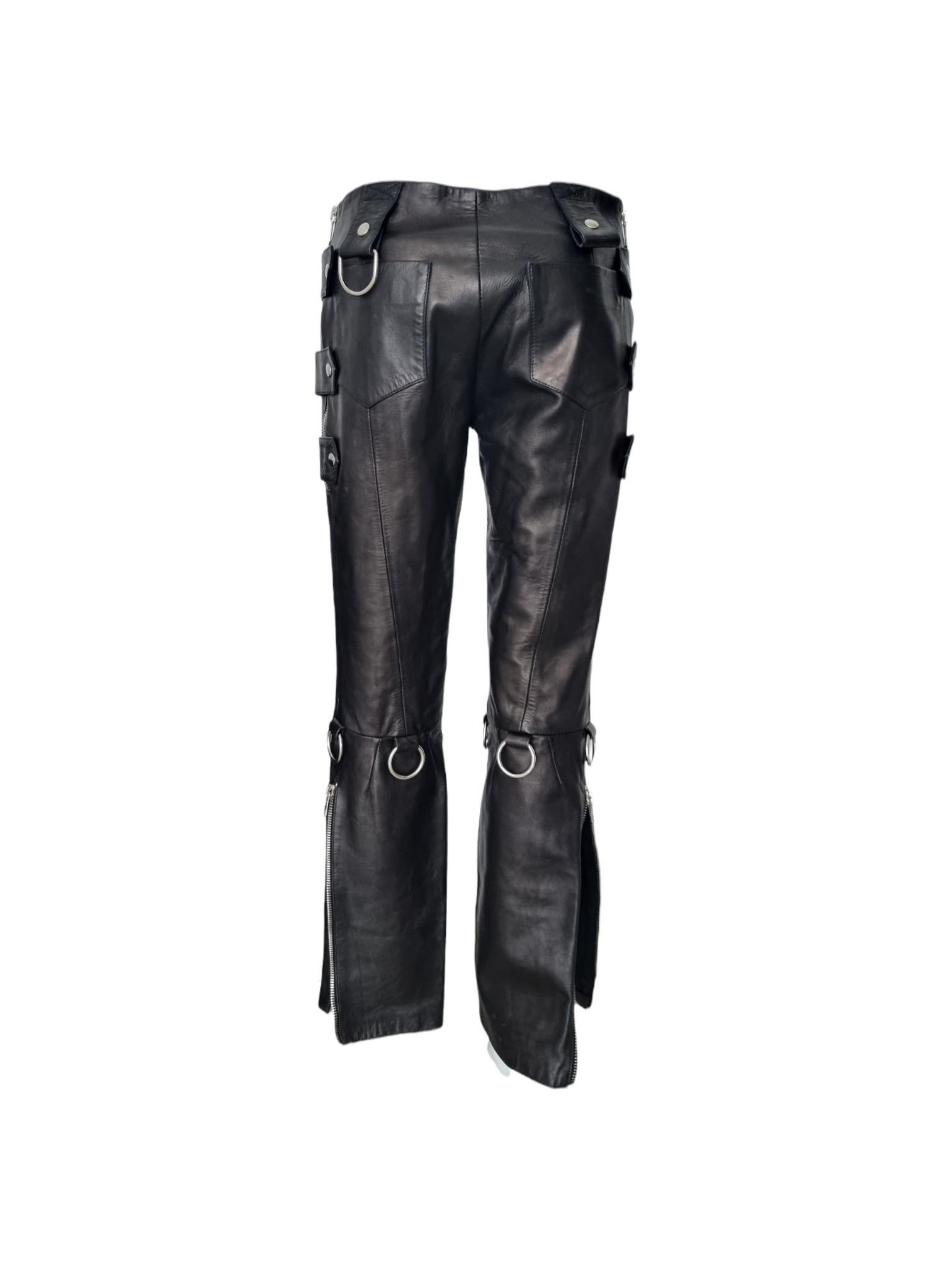 My Runway Archive presents these Iconic runway pants from the Dolce and Gabbana SS 2000 show as worn by the late pop superstar Aaliyah for her Try Again music video. 
Condition: Excellent
Material: Leather
Size: the tag state size 7 but the pants