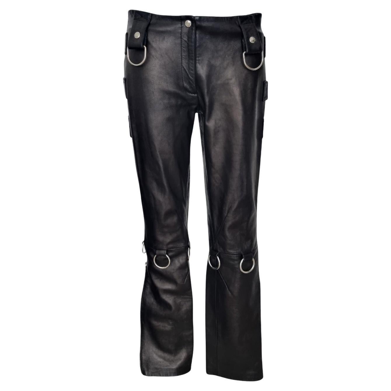 Dolce and Gabbana, leather Aaliyah pants, SS 2000 For Sale