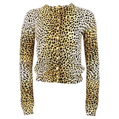 Dolce and Gabbana Leopard Cashmere Cardigan Sweater Size 40