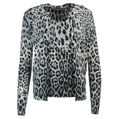Dolce And Gabbana Leopard Jacquard Wool Top And Cardigan Set It 40 Uk 8