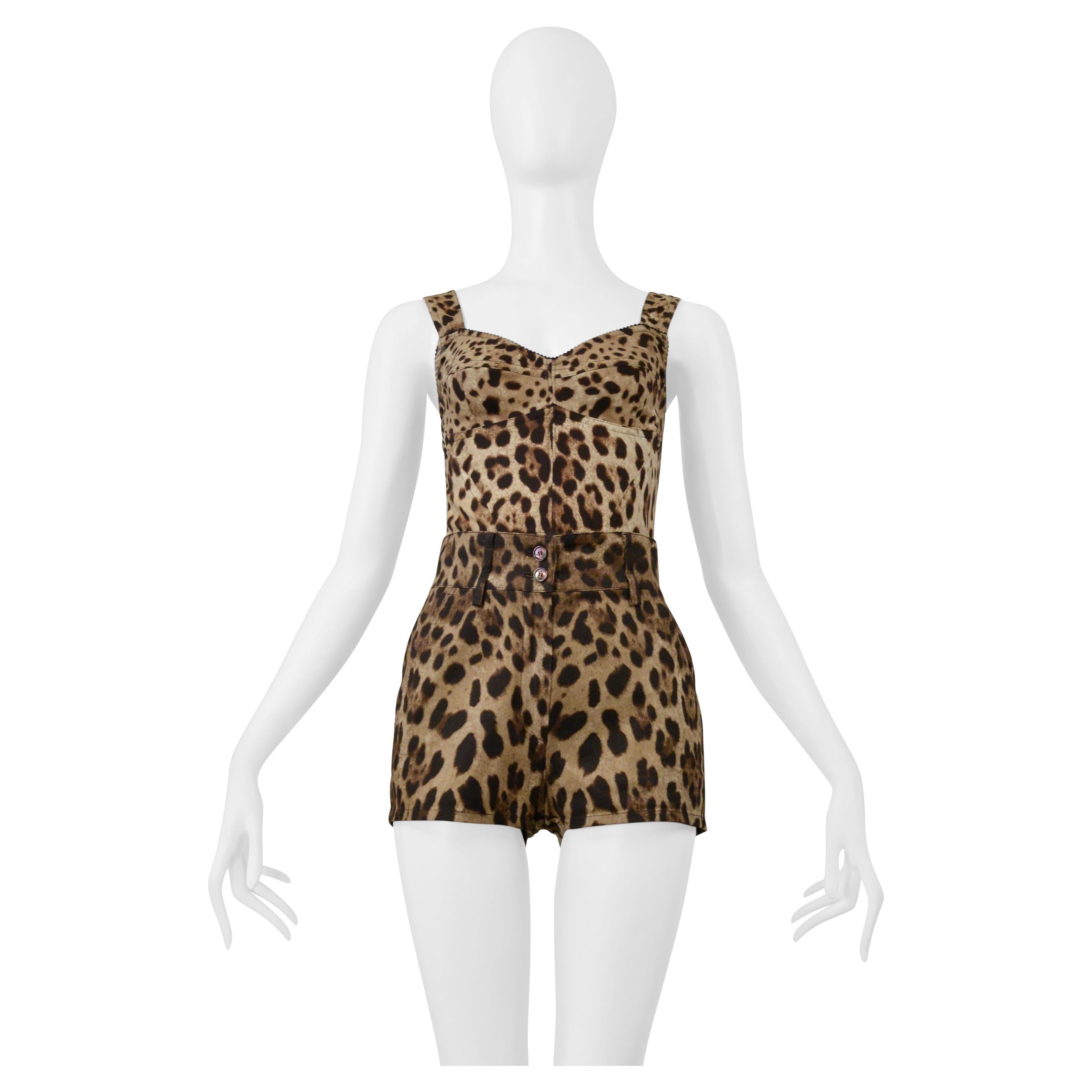 Dolce & Gabbana Ensemble bustier et short en imprimé léopard