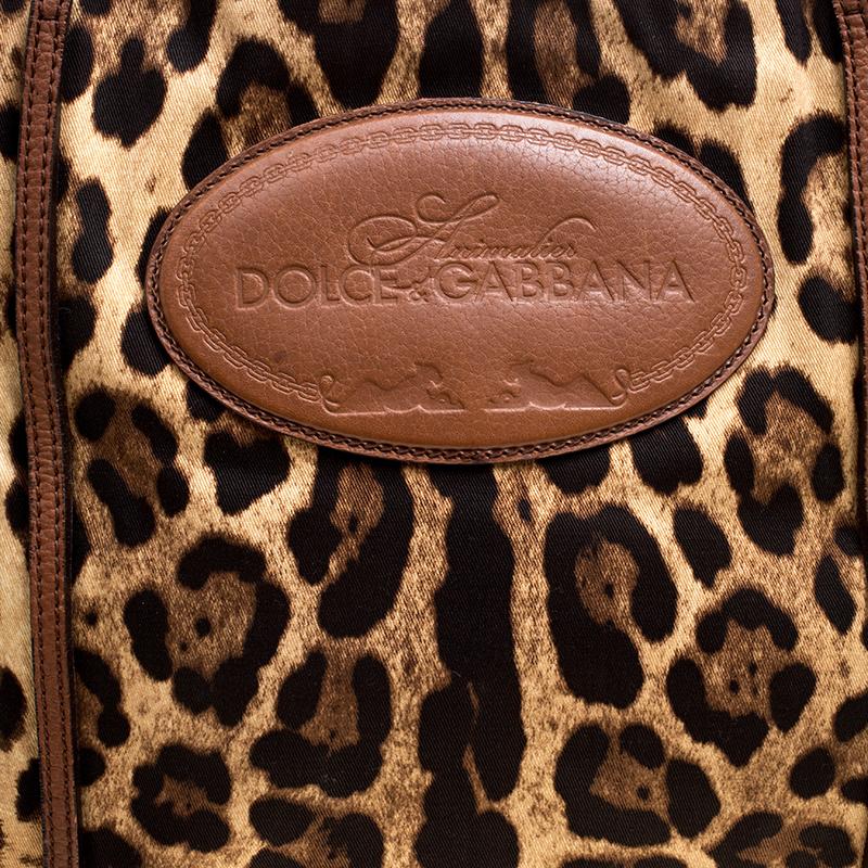 Dolce and Gabbana Leopard Print Fabric Animalier Shopper Tote 3