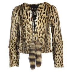 Dolce And Gabbana Leopard Print Fur Jacket It 40 Uk 8