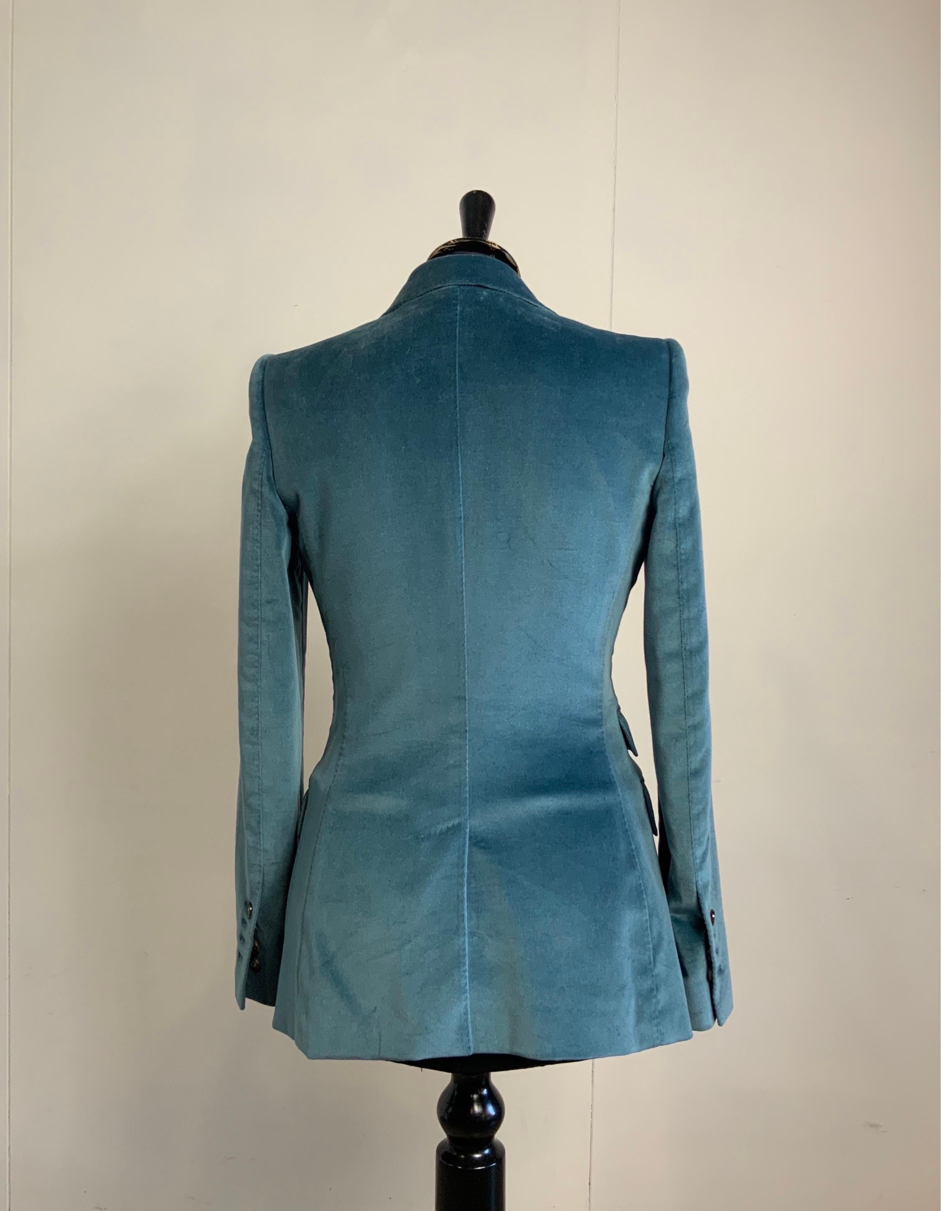 Women's or Men's Dolce and Gabbana light blue jacket + vest set. For Sale