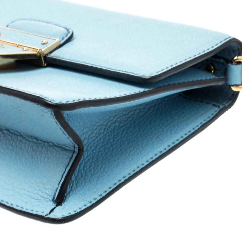 Dolce and Gabbana Light Blue Leather Mini Rosalia Crossbody Bag 2