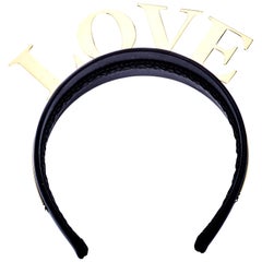 Dolce and Gabbana Love Black Gold Tone Headband