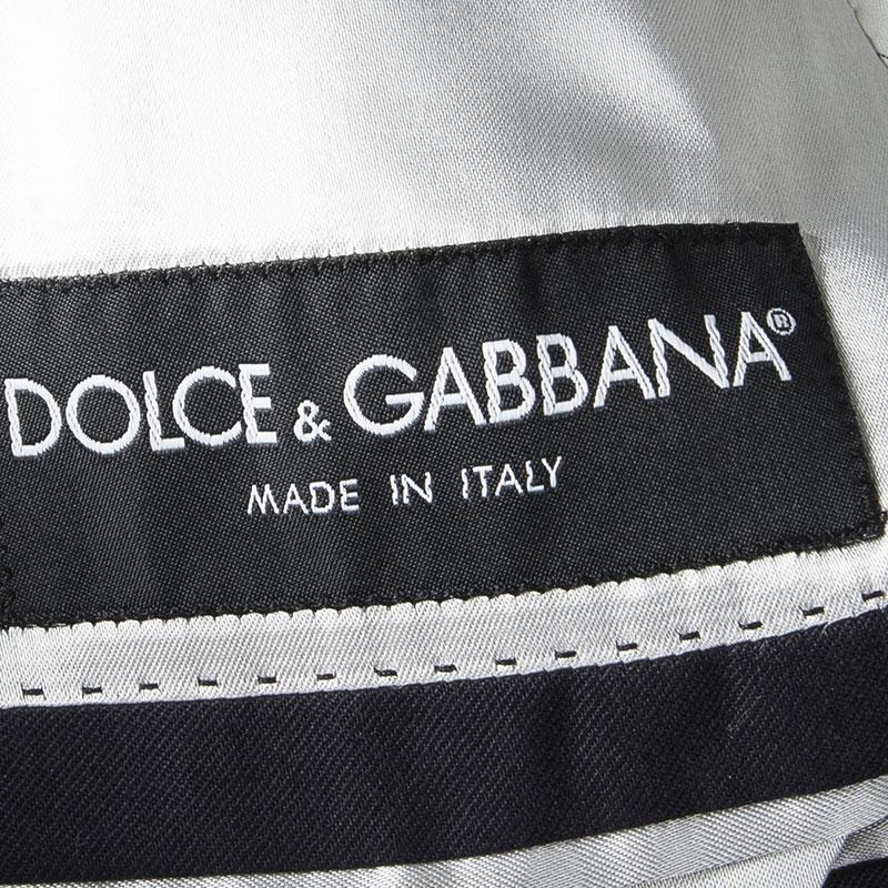 Dolce and Gabbana Martini Navy Blue Wool Tailored Two Button Blazer XL 1