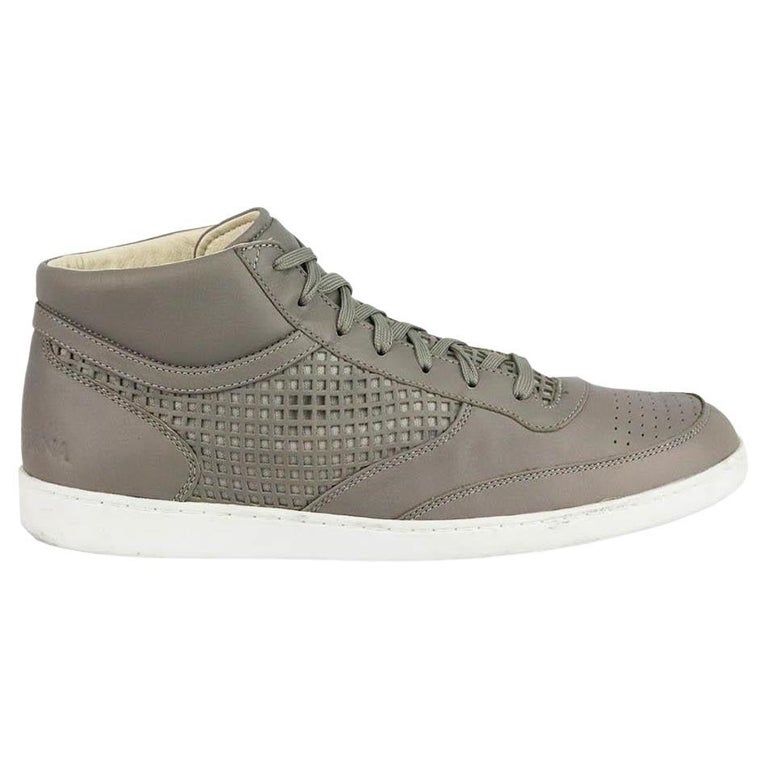 Dolce And Gabbana Men's High Top Perforated Leather Sneakers EU 45 UK 11 US  12 For Sale at 1stDibs
