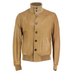 Dolce And Gabbana Men's Quilted Leather Jacket IT 50 UK/US Chest 40