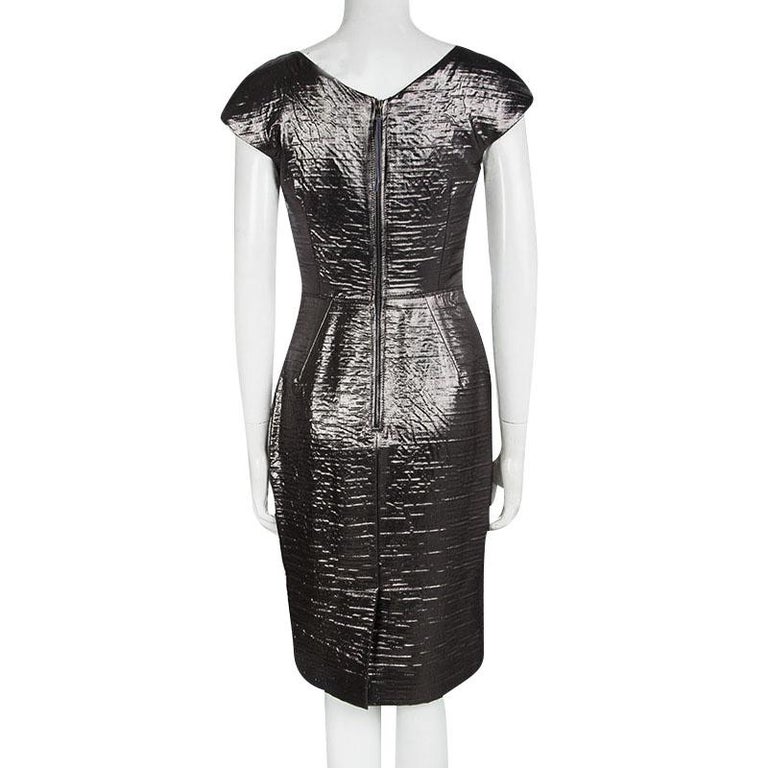 Dolce & Gabbana Metallic Orange Sleeveless Sheath Dress