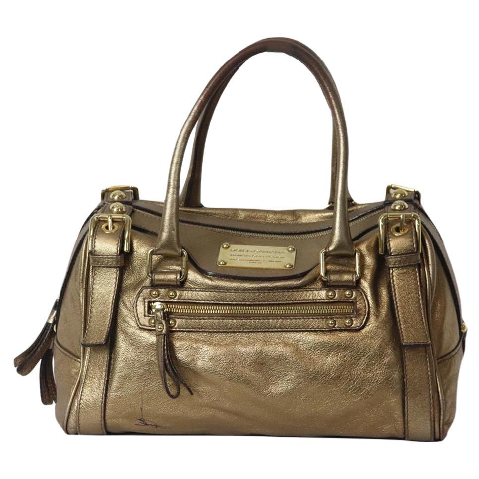 Dolce And Gabbana Metallic Leather Shoulder Bag For Sale