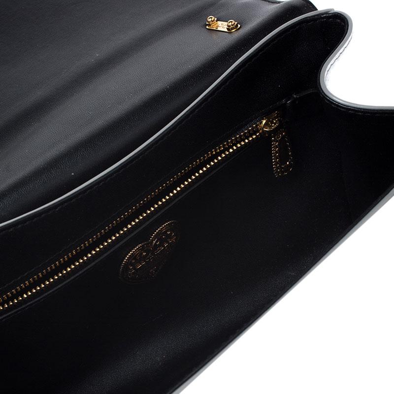 Dolce and Gabbana Metallic Silver Leather Medium Devotion Mordore Shoulder Bag 3
