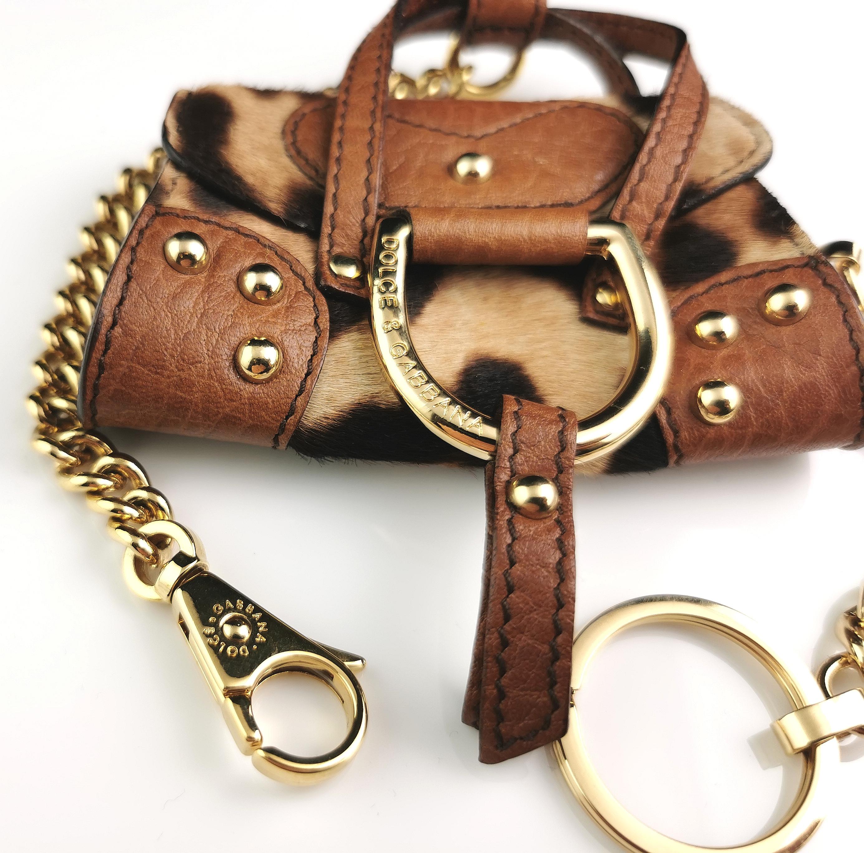 Dolce and Gabbana micro handbag leopard print, charm, Boxed  For Sale 6