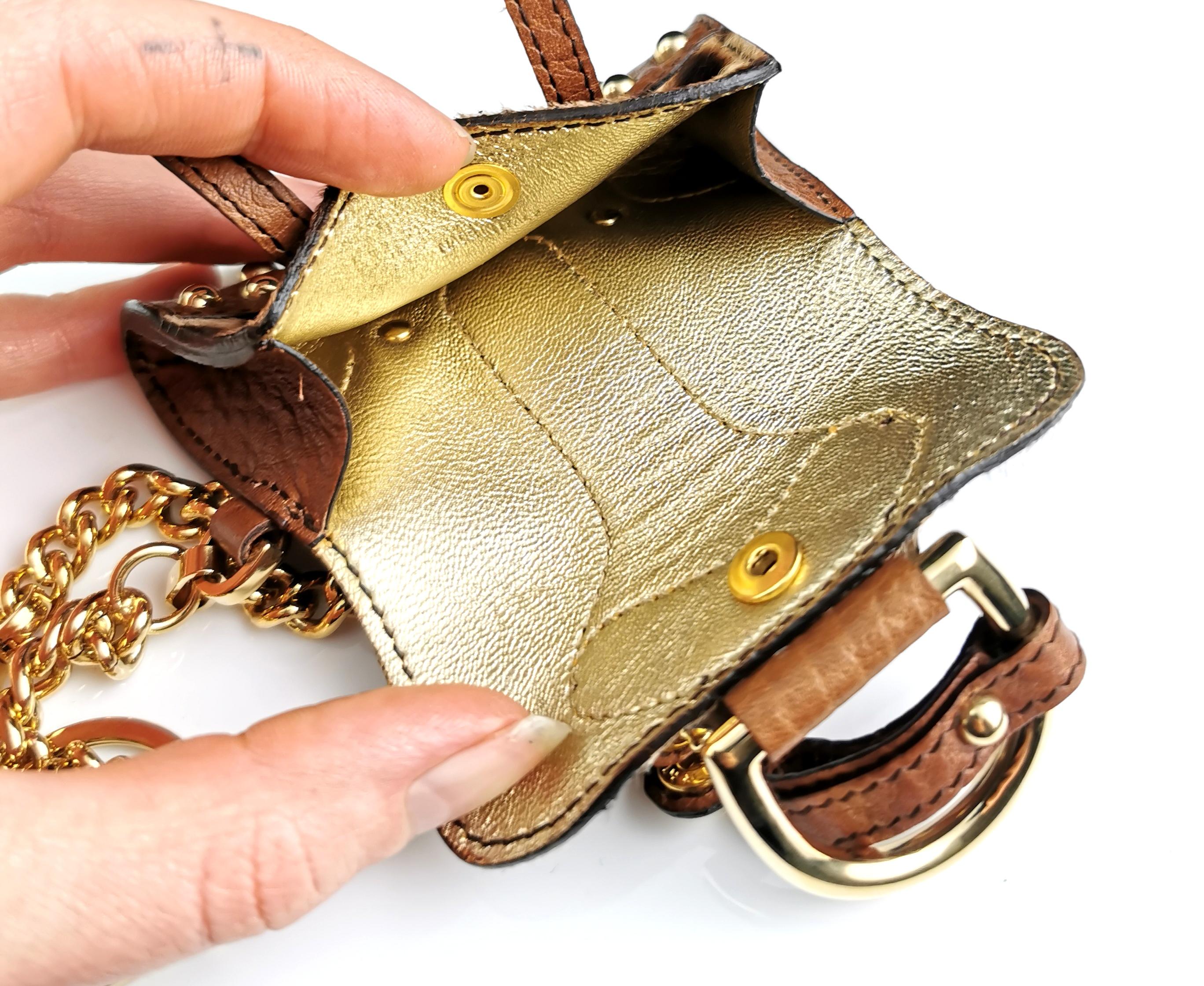 Women's Dolce and Gabbana micro handbag leopard print, charm, Boxed  For Sale