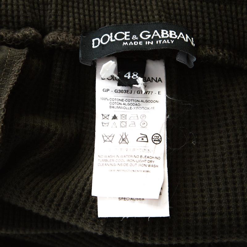 Women's Dolce and Gabbana Military Green Waffle Knit Jogger Pants L