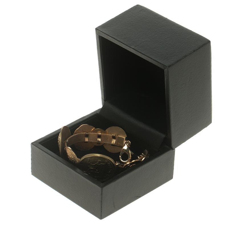 Women's Dolce and Gabbana Monete Sicily Coin Gold Tone Bracelet For Sale