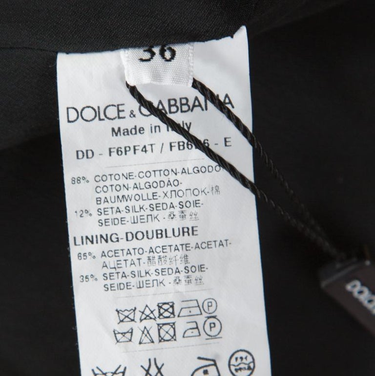 Dolce and Gabbana Monochrome Cotton Silk Striped Shift Dress XS For ...