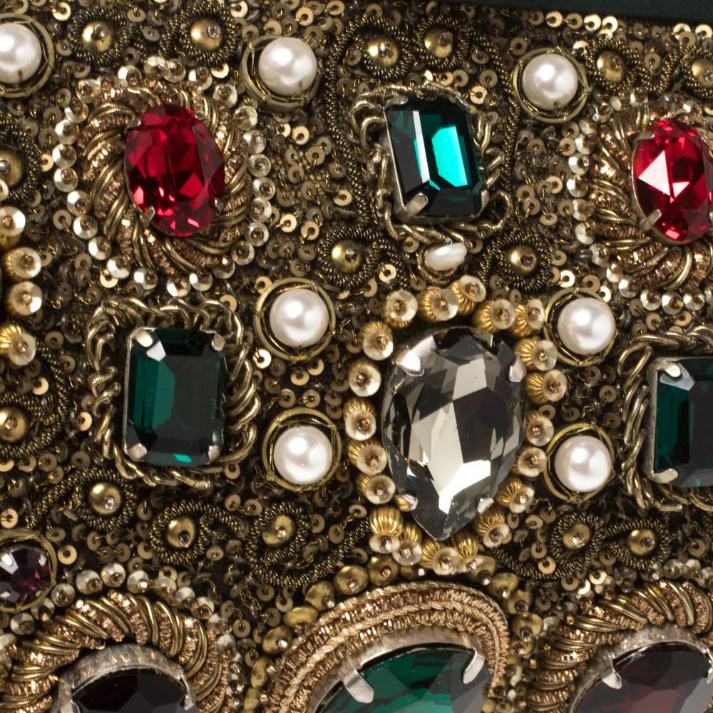 Dolce and Gabbana Mulitcolor Jewel Embellished Frame Chain Clutch 1