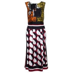 Dolce and Gabbana Multicolor Abstract Printed Silk Sleeveless Dress S