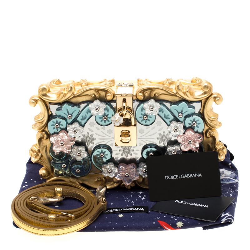 Dolce and Gabbana Multicolor Acrylic Mirrored Baroque Dolce Box Bag 3