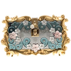 Dolce and Gabbana Multicolor Acrylic Mirrored Baroque Dolce Box Bag