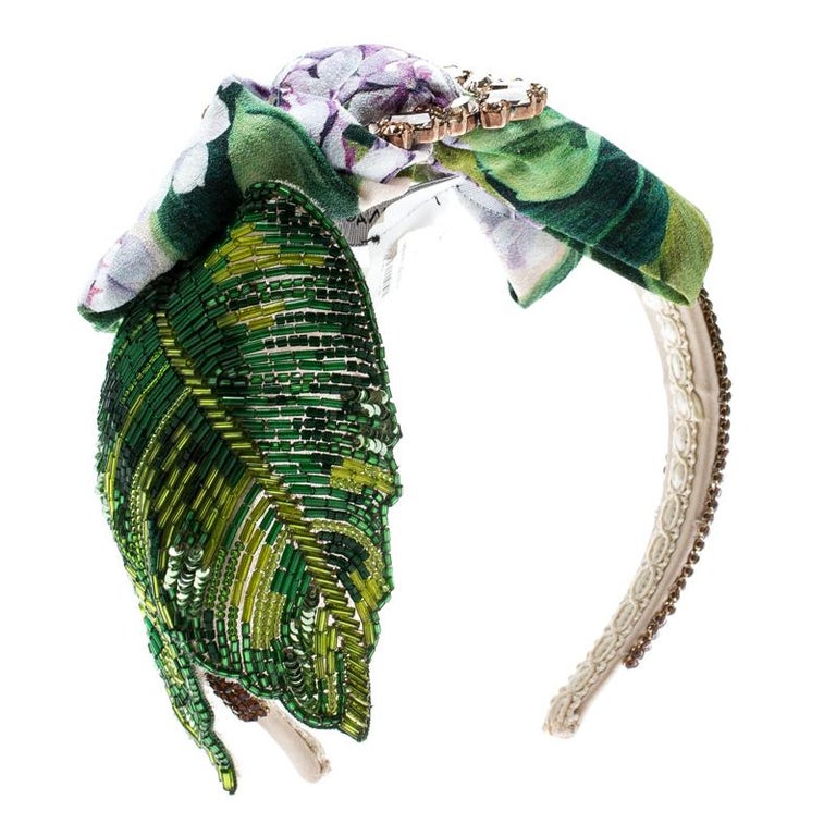 Dolce & Gabbana Multicolor Headband With Rose Print main image 1