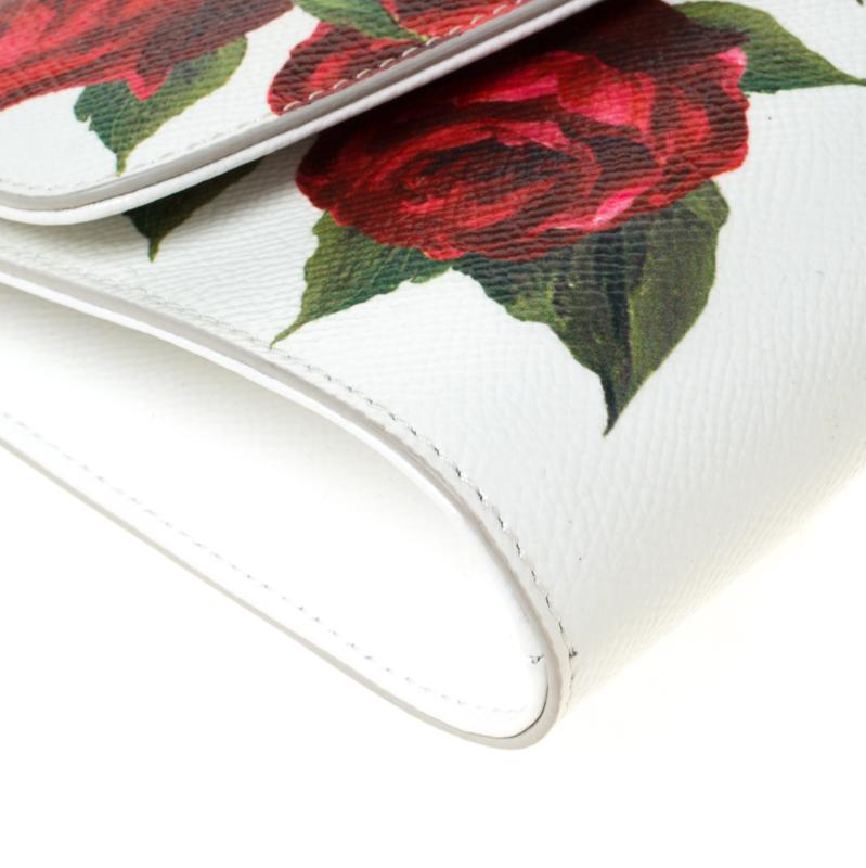 Dolce and Gabbana Multicolor Floral Print Leather Padlock Chain Shoulder Bag 5
