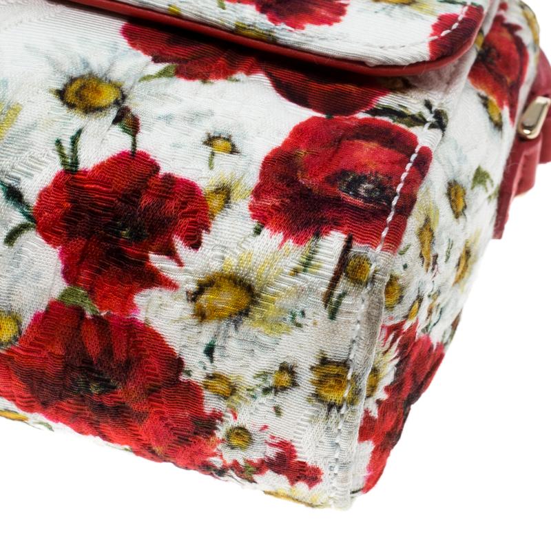 Dolce and Gabbana Multicolor Floral Printed Fabric Brocade Bag 5