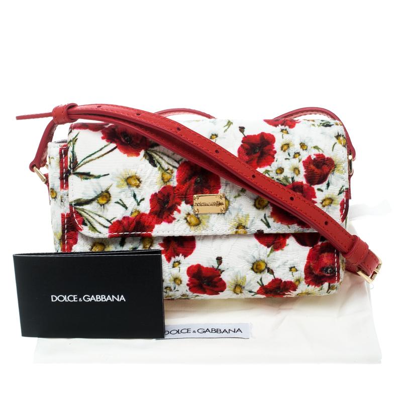 Dolce and Gabbana Multicolor Floral Printed Fabric Brocade Bag 6