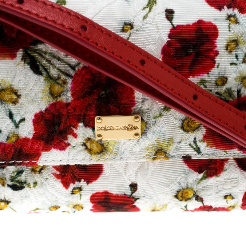 Dolce and Gabbana Multicolor Floral Printed Fabric Brocade Bag Damen