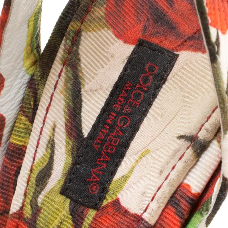 Dolce and Gabbana Multicolor Floral Printed Platform Wedge Sandals Size 3 2