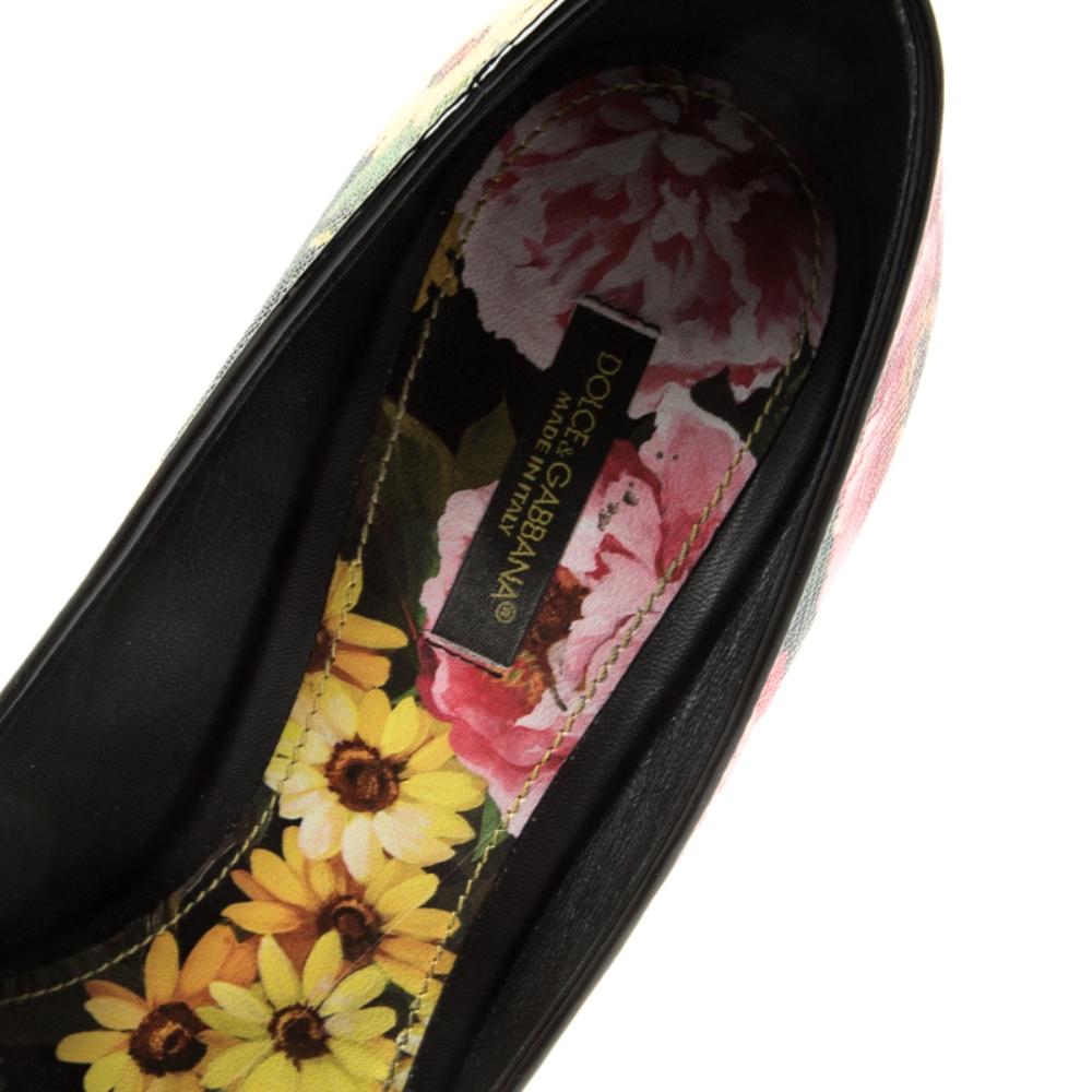 Dolce And Gabbana Multicolor Floral Saffiano Printed Pointed Toe Pump Size 39.5 1