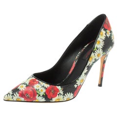 Dolce And Gabbana Multicolor Floral Saffiano Printed Pointed Toe Pumps Size 38