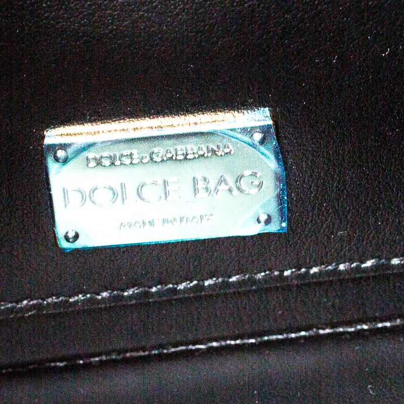 Dolce and Gabbana Multicolor Flower L Amore Embellished Leather Top Handle Bag 3