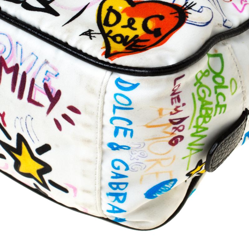 Dolce and Gabbana Multicolor Graffiti Printed Nylon Wash Bag 1
