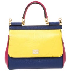 Dolce and Gabbana Multicolor Leather Small Miss Sicily Top Handle Bag