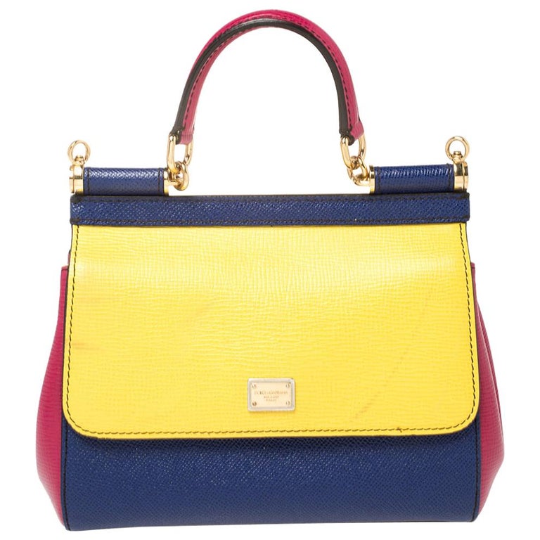 Dolce and Gabbana Multicolor Leather Small Miss Sicily Top Handle Bag ...