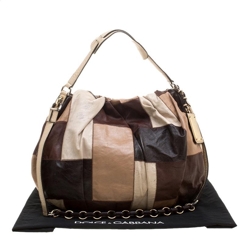 Dolce and Gabbana Multicolor Patchwork Leather Miss Night and Day Hobo 4