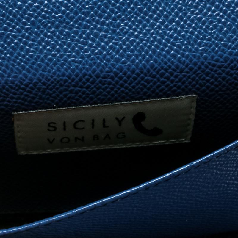Men's Dolce and Gabbana Multicolor Printed Leather Sicily Von Smartphone Bag