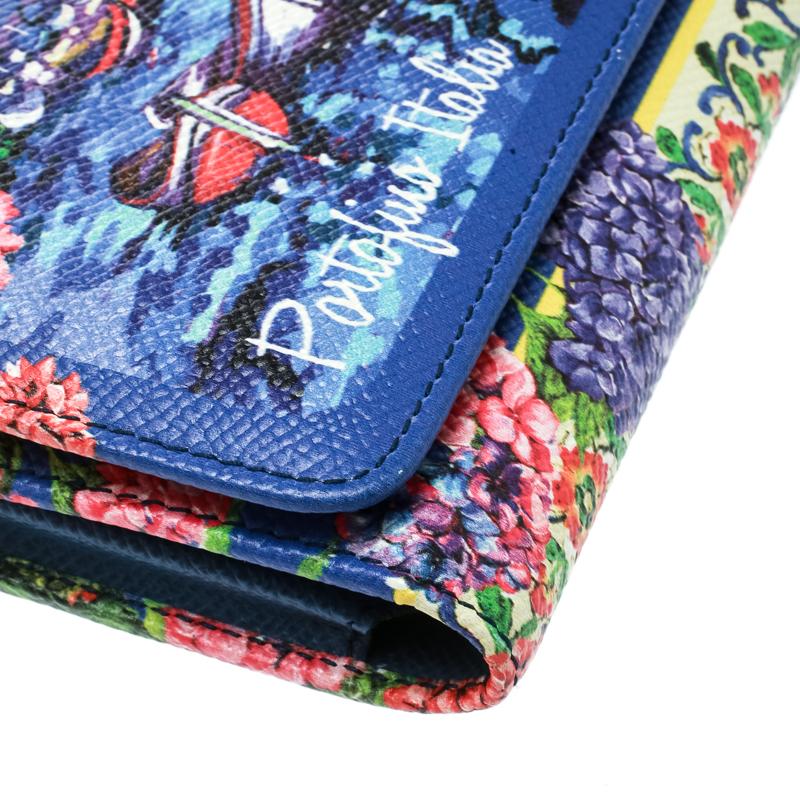 Dolce and Gabbana Multicolor Printed Leather Sicily Von Smartphone Bag 3