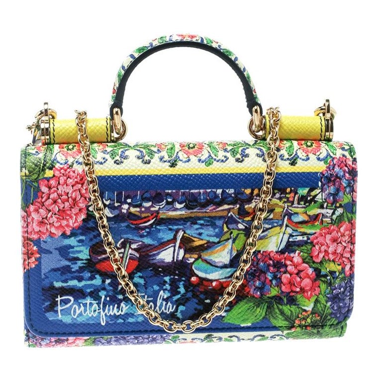 Dolce and Gabbana Multicolor Printed Leather Sicily Von Smartphone Bag ...