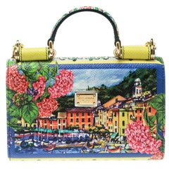 Dolce and Gabbana Multicolor Printed Leather Sicily Von Smartphone Bag