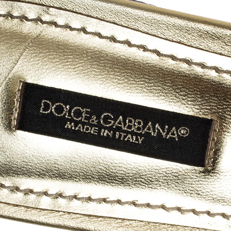 Dolce and Gabbana Multicolor Fabric And Leather Trim Flat Slides Size 37.5 1