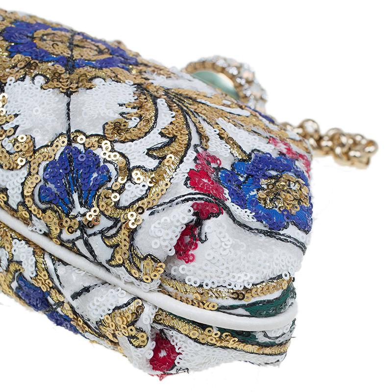 Dolce and Gabbana Multicolor Sequins Frame Convertible Clutch 5